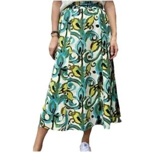 Kasper Linen Blend‎ Skirt Womens 4 Watercolor Essential Sportswear Cottagecore